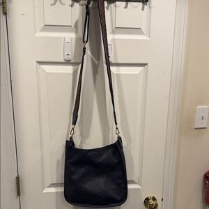 Navy Crossbody Hobo Bag with Changeable Straps
